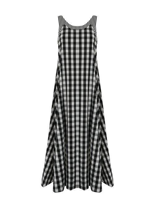 Abito lungo The Crazy in misto cotone Nero Bianco FRONT STREET | 3429701